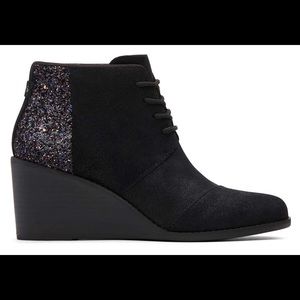 TOMS metallic glitter booties